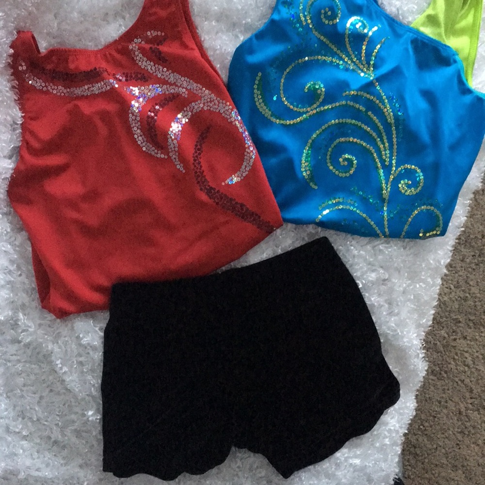 Garland Black Velour Gymnastics or Dance Shorts